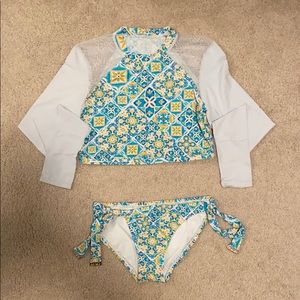 Rash guard Bikini Top with Hipster Bottoms